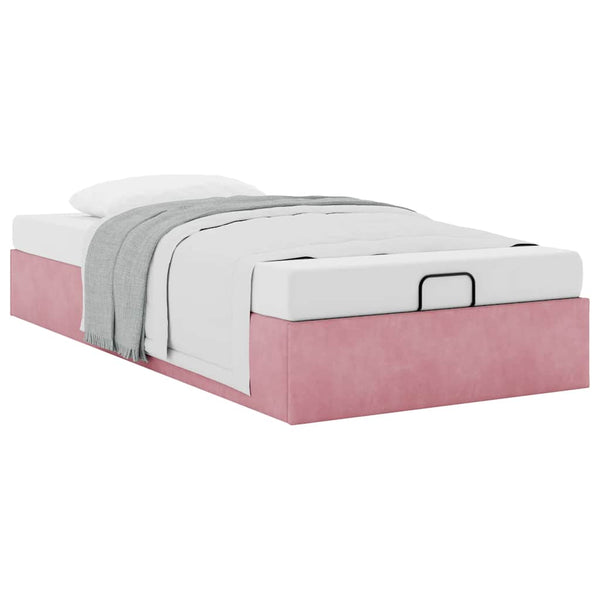 vidaXL Ottoman Bed Frame without Mattress Pink 90x200 cm Velvet