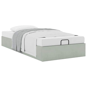 vidaXL Ottoman Bed Frame Light Grey 100x200 cm Velvet (Mattress Not Included)