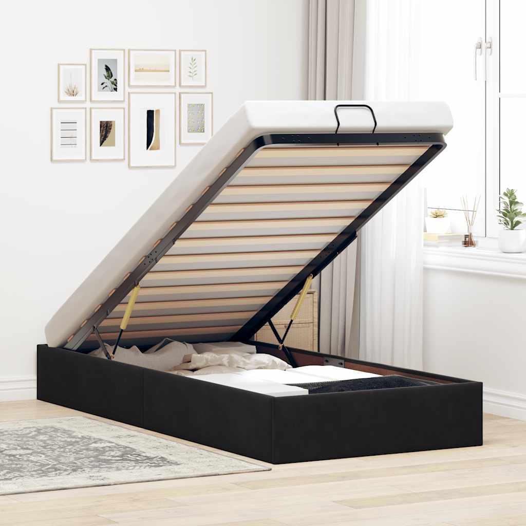 vidaXL Ottoman Bed Frame Black 100x200 cm Velvet (No Mattress)