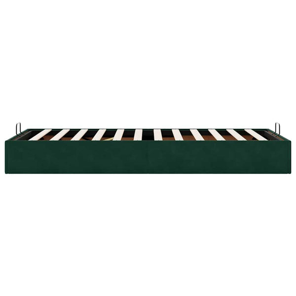 vidaXL Ottoman Bed Frame Dark Green 100x200 cm Velvet