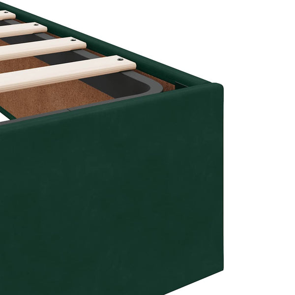 vidaXL Ottoman Bed Frame Dark Green 100x200 cm Velvet