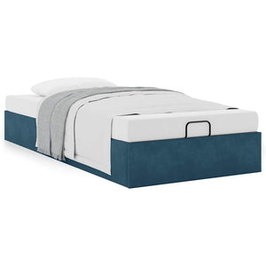 vidaXL Ottoman Bed Frame without Mattress Dark Blue 100x200 cm Velvet