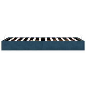 vidaXL Ottoman Bed Frame without Mattress Dark Blue 100x200 cm Velvet