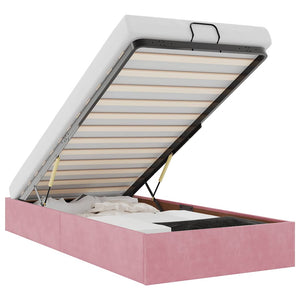 vidaXL Ottoman Bed Frame Pink 100x200 cm Velvet
