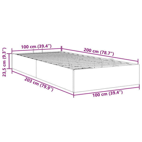 vidaXL Ottoman Bed Frame Pink 100x200 cm Velvet