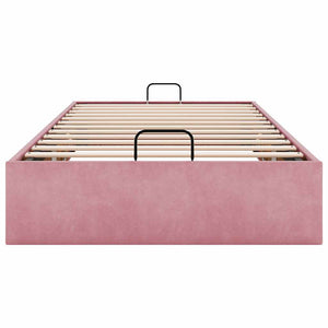 vidaXL Ottoman Bed Frame Pink 100x200 cm Velvet