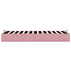 vidaXL Ottoman Bed Frame Pink 100x200 cm Velvet