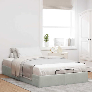 vidaXL Ottoman Bed Frame Light Grey 120x190 cm Velvet (mattress not included)