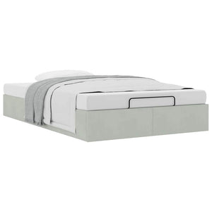 vidaXL Ottoman Bed Frame Light Grey 120x190 cm Velvet (mattress not included)