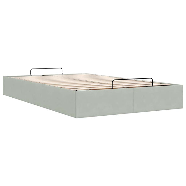 vidaXL Ottoman Bed Frame Light Grey 120x190 cm Velvet (mattress not included)