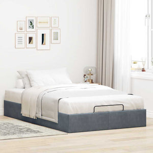 vidaXL Ottoman Bed Frame Dark Grey 120x190 cm Velvet (Mattress Not Included)