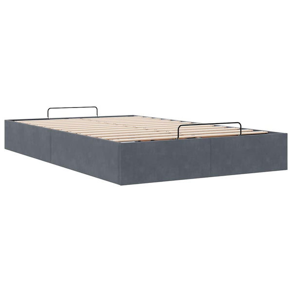 vidaXL Ottoman Bed Frame Dark Grey 120x190 cm Velvet (Mattress Not Included)