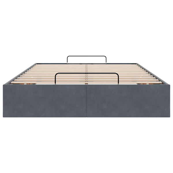 vidaXL Ottoman Bed Frame Dark Grey 120x190 cm Velvet (Mattress Not Included)