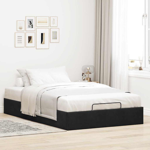 vidaXL Ottoman Bed Frame without Mattress Black 120x190 cm Velvet