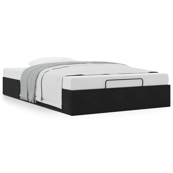 vidaXL Ottoman Bed Frame without Mattress Black 120x190 cm Velvet