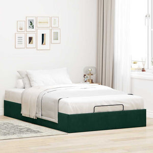 vidaXL Ottoman Bed Frame without Mattress Dark Green 120x190 cm Velvet