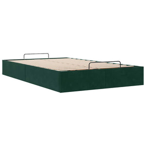 vidaXL Ottoman Bed Frame without Mattress Dark Green 120x190 cm Velvet
