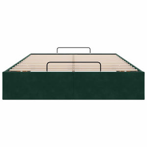 vidaXL Ottoman Bed Frame without Mattress Dark Green 120x190 cm Velvet