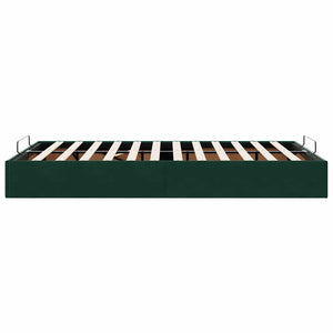 vidaXL Ottoman Bed Frame without Mattress Dark Green 120x190 cm Velvet