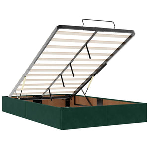 vidaXL Ottoman Bed Frame without Mattress Dark Green 120x190 cm Velvet