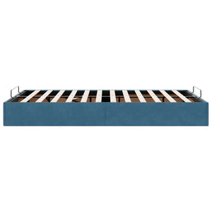 vidaXL Ottoman Bed Frame without Mattress Dark Blue 120x190 cm Velvet