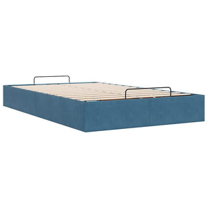 vidaXL Ottoman Bed Frame without Mattress Dark Blue 120x190 cm Velvet