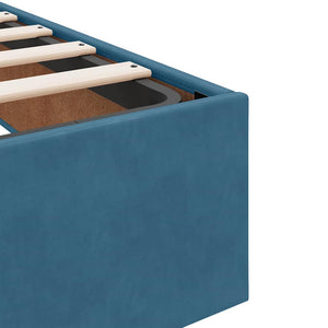 vidaXL Ottoman Bed Frame without Mattress Dark Blue 120x190 cm Velvet