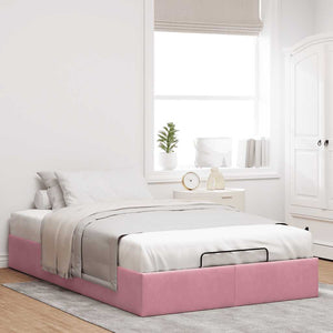 vidaXL Ottoman Bed Frame without Mattress Pink 120x190 cm Velvet