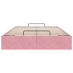 vidaXL Ottoman Bed Frame without Mattress Pink 120x190 cm Velvet