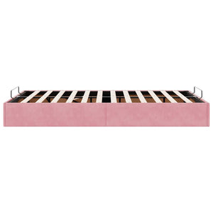 vidaXL Ottoman Bed Frame without Mattress Pink 120x190 cm Velvet