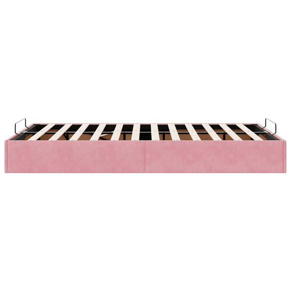 vidaXL Ottoman Bed Frame without Mattress Pink 120x190 cm Velvet