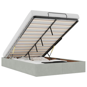 vidaXL Ottoman Bed Frame Light Grey 120x200 cm Velvet without Mattress