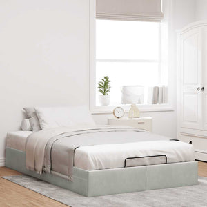 vidaXL Ottoman Bed Frame Light Grey 120x200 cm Velvet without Mattress