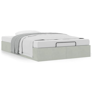 vidaXL Ottoman Bed Frame Light Grey 120x200 cm Velvet without Mattress