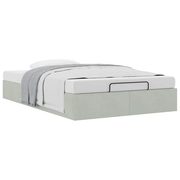 vidaXL Ottoman Bed Frame Light Grey 120x200 cm Velvet without Mattress