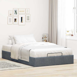 vidaXL Ottoman Bed Frame without Mattress Dark Grey 120x200 cm Velvet