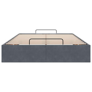 vidaXL Ottoman Bed Frame without Mattress Dark Grey 120x200 cm Velvet