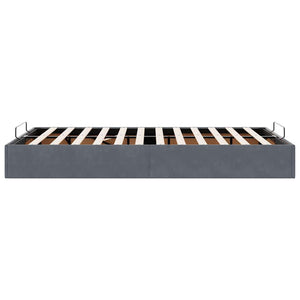 vidaXL Ottoman Bed Frame without Mattress Dark Grey 120x200 cm Velvet