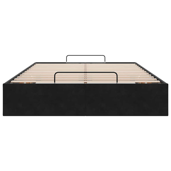 vidaXL Ottoman Bed Frame No Mattress Black 120x200 cm Velvet