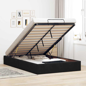 vidaXL Ottoman Bed Frame No Mattress Black 120x200 cm Velvet