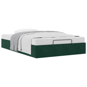 vidaXL Ottoman Bed Frame Dark Green 120x200 cm Velvet