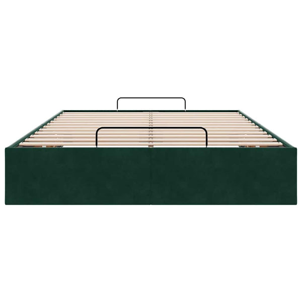 vidaXL Ottoman Bed Frame Dark Green 120x200 cm Velvet