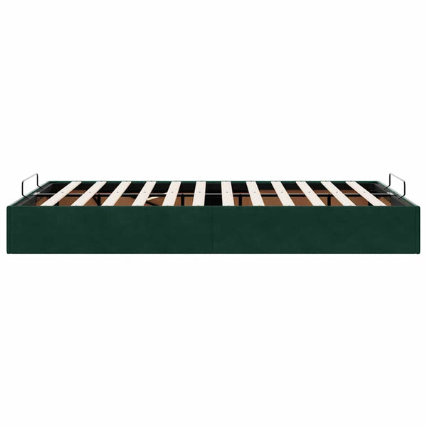 vidaXL Ottoman Bed Frame Dark Green 120x200 cm Velvet
