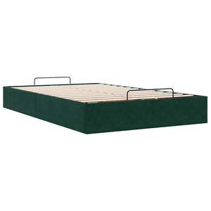 vidaXL Ottoman Bed Frame Dark Green 120x200 cm Velvet