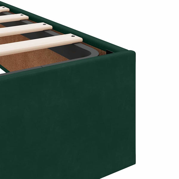 vidaXL Ottoman Bed Frame Dark Green 120x200 cm Velvet