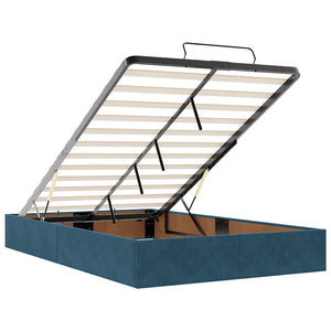 vidaXL Ottoman Bed Frame without Mattress Dark Blue 120x200 cm Velvet