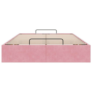 vidaXL Ottoman Bed Frame Pink 120x200 cm Velvet (Mattress Not Included)