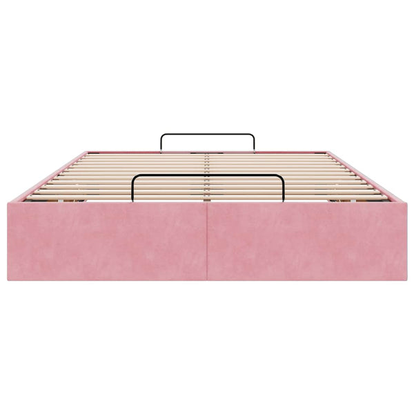 vidaXL Ottoman Bed Frame Pink 120x200 cm Velvet (Mattress Not Included)