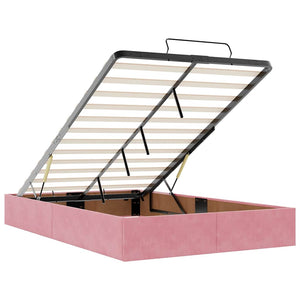 vidaXL Ottoman Bed Frame Pink 120x200 cm Velvet (Mattress Not Included)