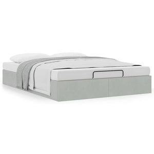vidaXL Ottoman Bed Frame Light Grey 140x190 cm Velvet (mattress not included)
